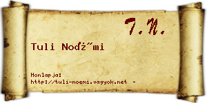 Tuli Noémi névjegykártya