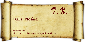Tuli Noémi névjegykártya